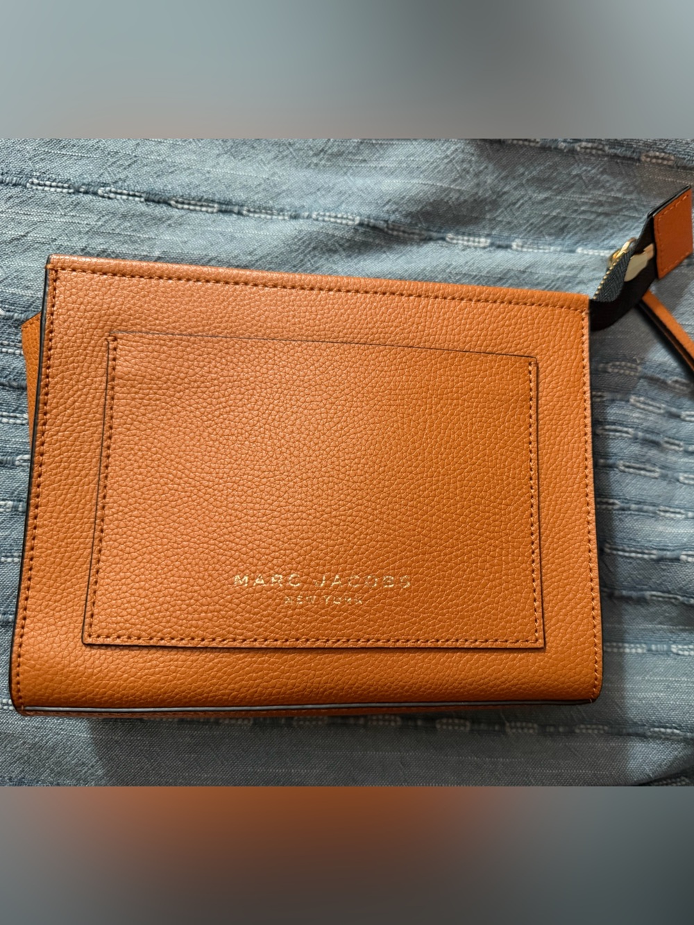 Marc Jacobs tan Pebbled Leather Zip pouch